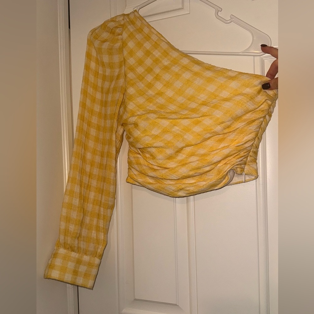 Zara Yellow Checkered Blouse